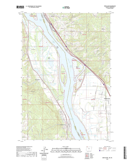 Deer Island Oregon US Topo Map Image