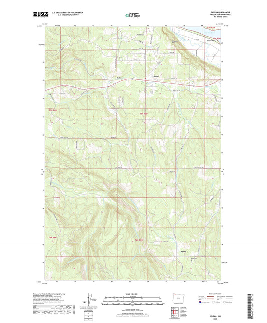 Delena Oregon US Topo Map Image
