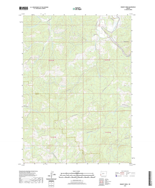 Dement Creek Oregon US Topo Map Image
