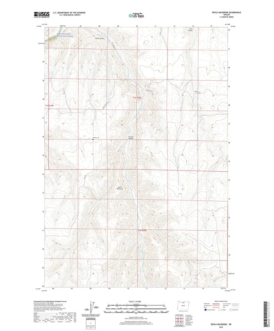 Devils Backbone Oregon US Topo Map Image