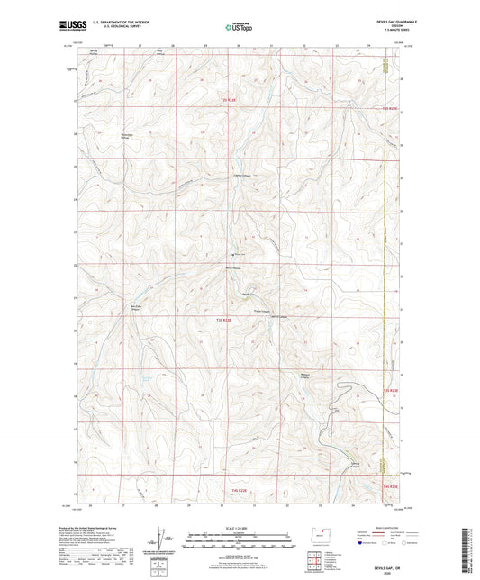 Devils Gap Oregon US Topo Map Image