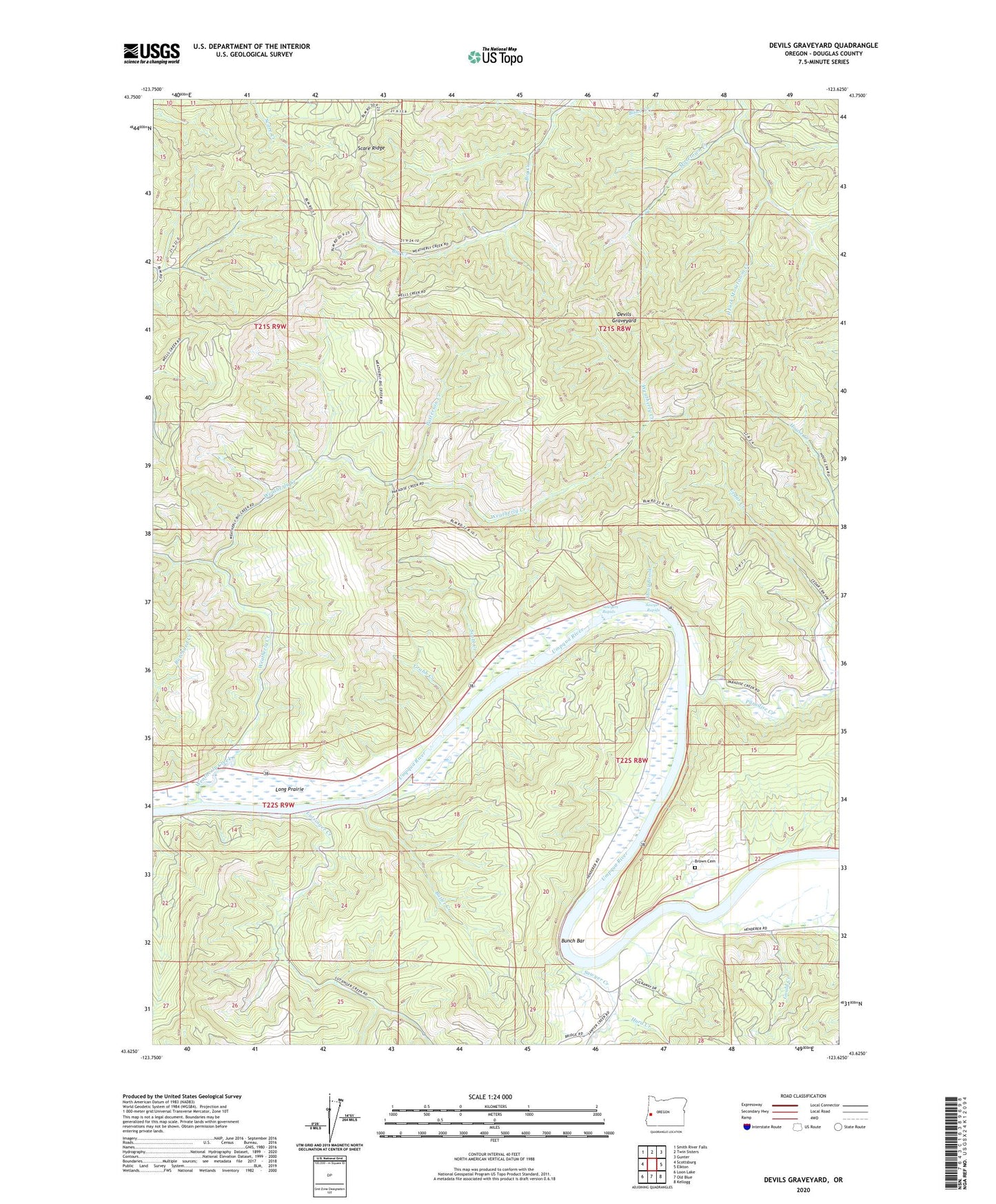 Devils Graveyard Oregon US Topo Map Image