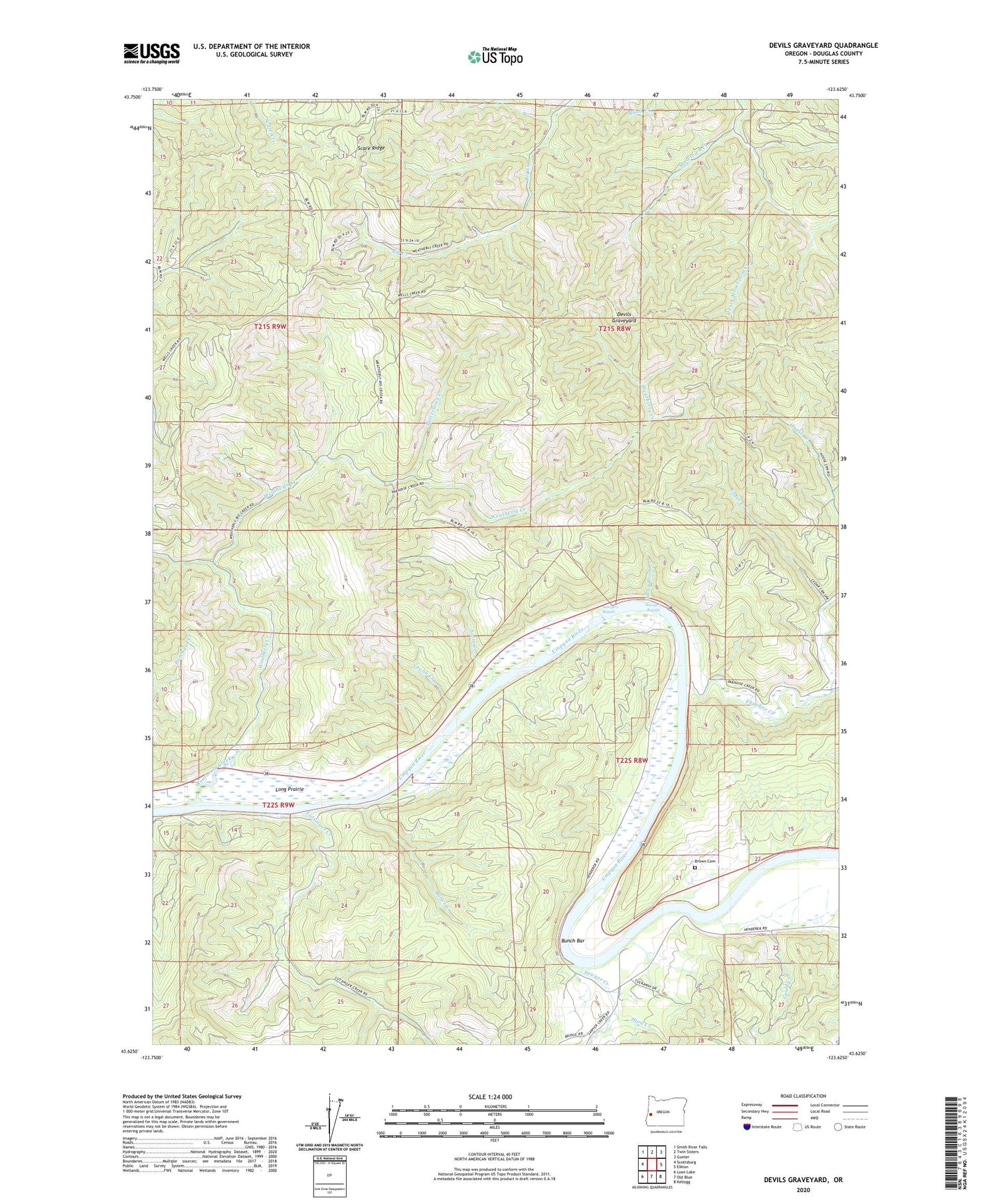 Devils Graveyard Oregon US Topo Map Image