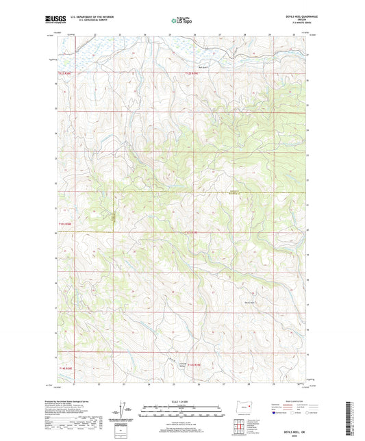 Devils Heel Oregon US Topo Map Image