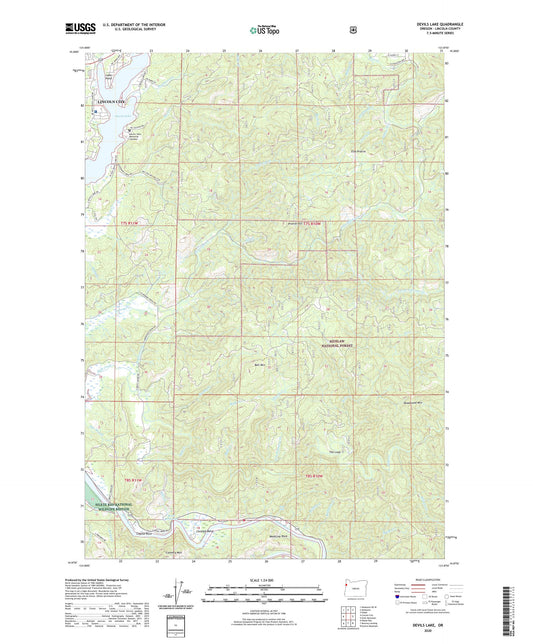 Devils Lake Oregon US Topo Map Image