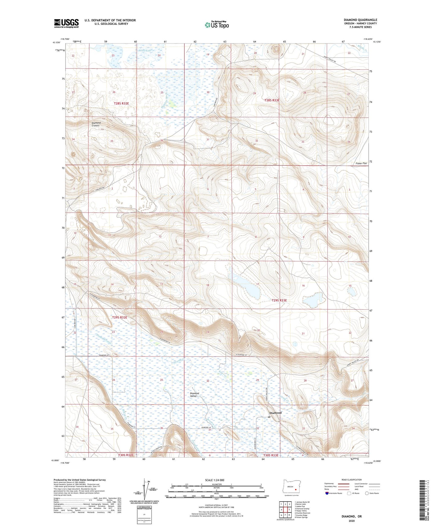 Diamond Oregon US Topo Map Image