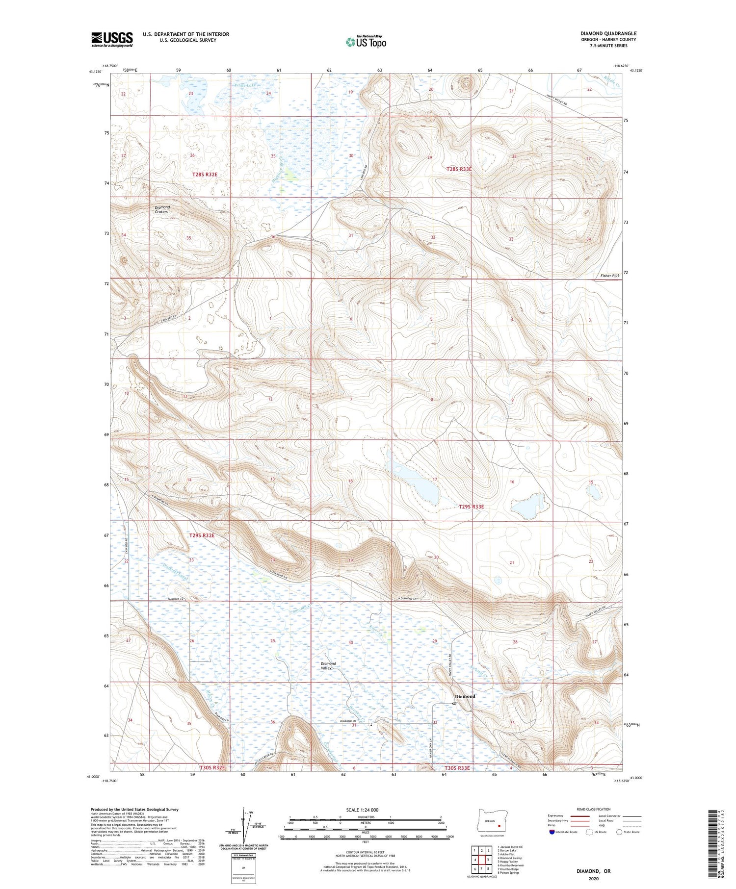Diamond Oregon US Topo Map Image