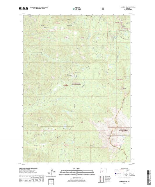 Diamond Peak Oregon US Topo Map Image