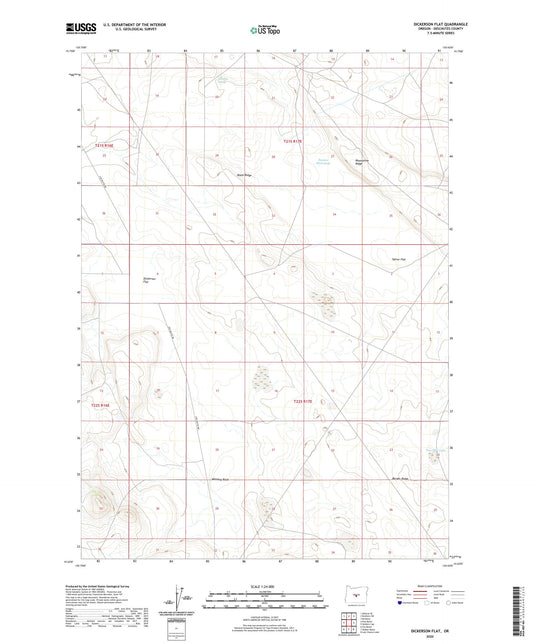Dickerson Flat Oregon US Topo Map Image