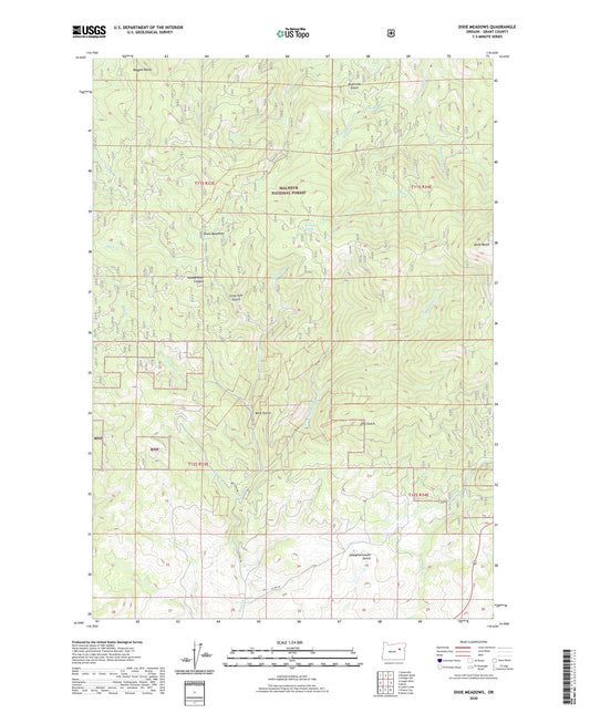 Dixie Meadows Oregon US Topo Map Image