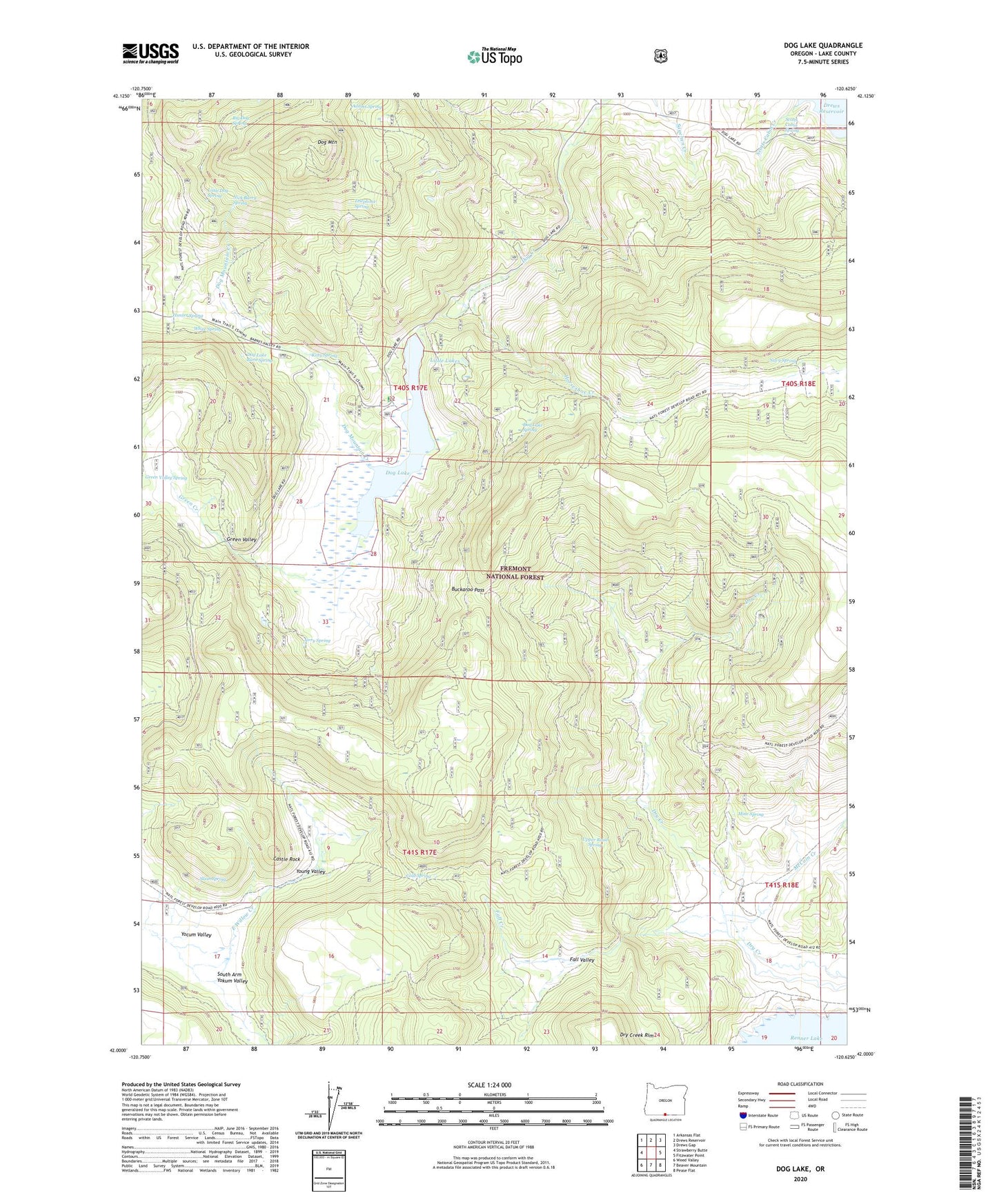 Dog Lake Oregon US Topo Map Image