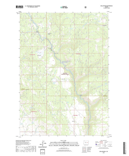 Dollar Basin Oregon US Topo Map Image