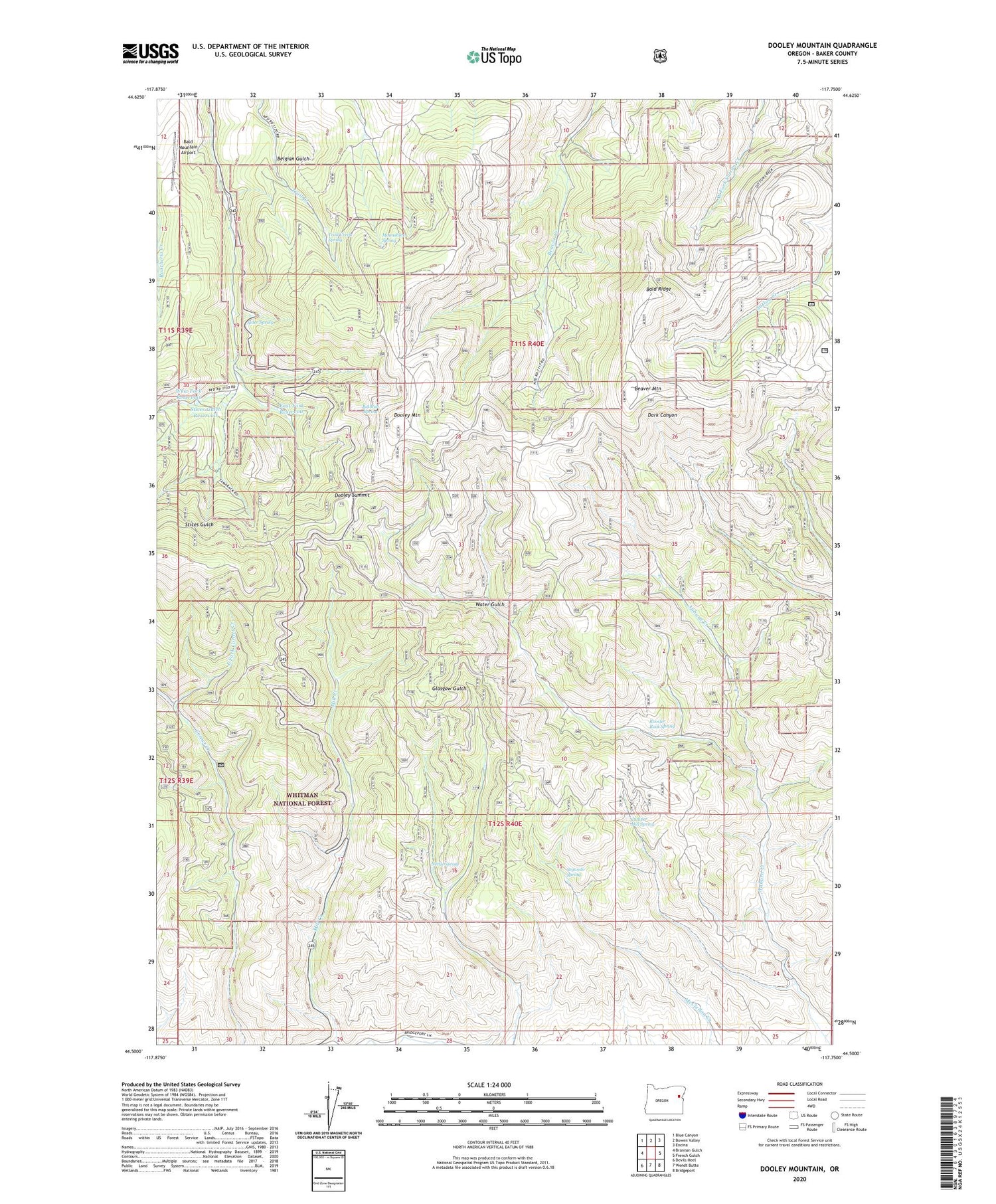 Dooley Mountain Oregon US Topo Map Image