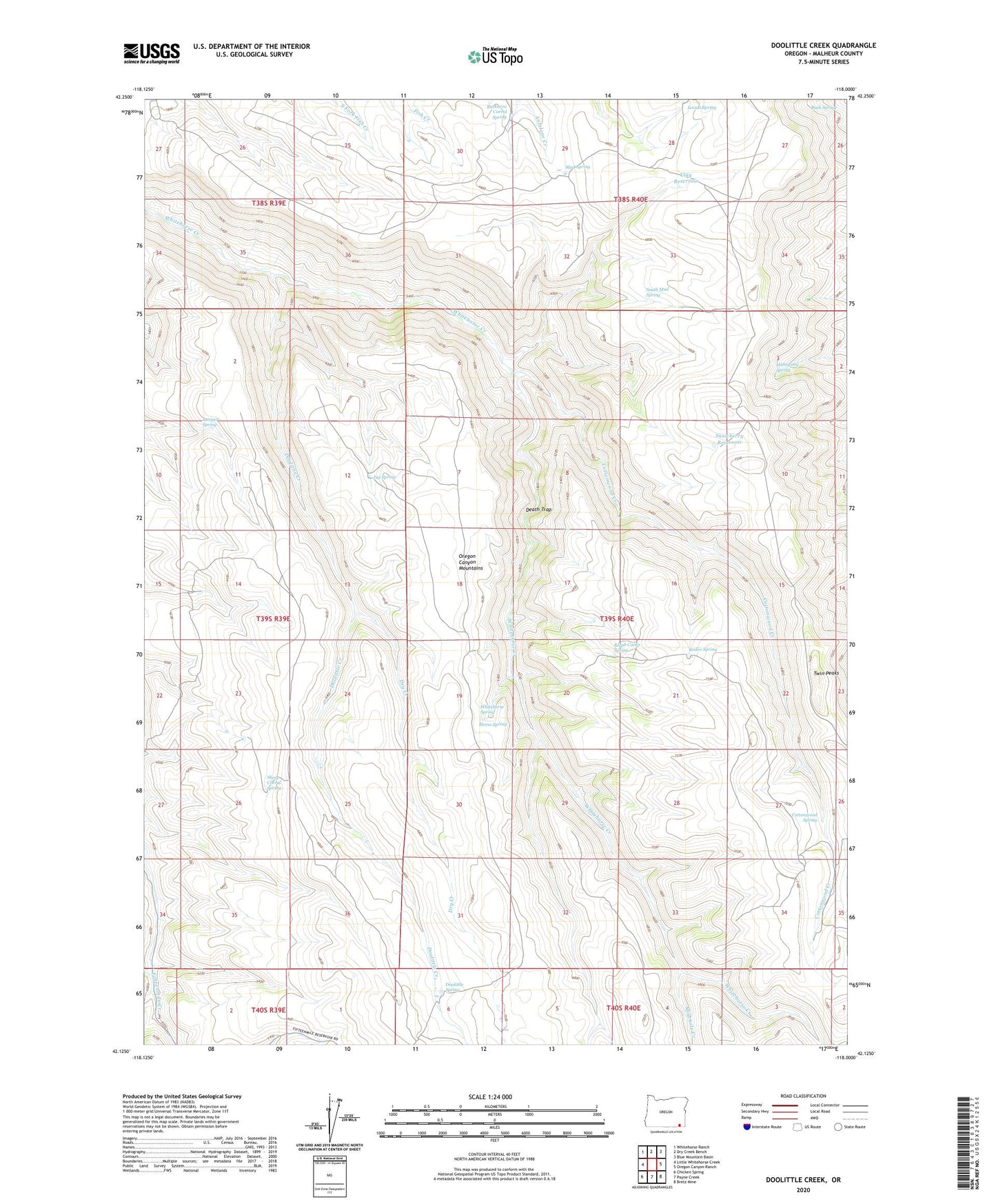 Doolittle Creek Oregon US Topo Map Image