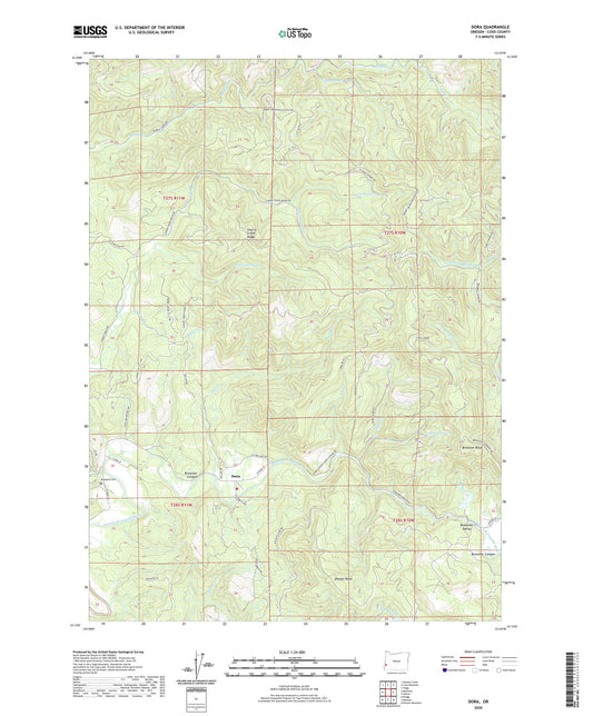 Dora Oregon US Topo Map Image