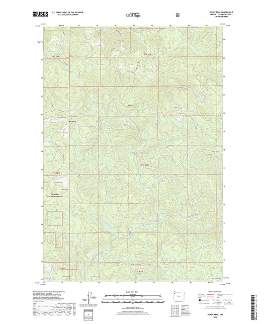 Dovre Peak Oregon US Topo Map Image