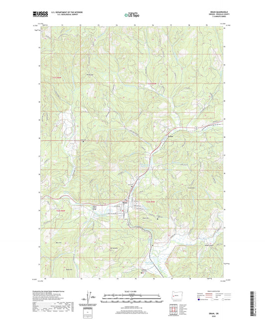 Drain Oregon US Topo Map Image