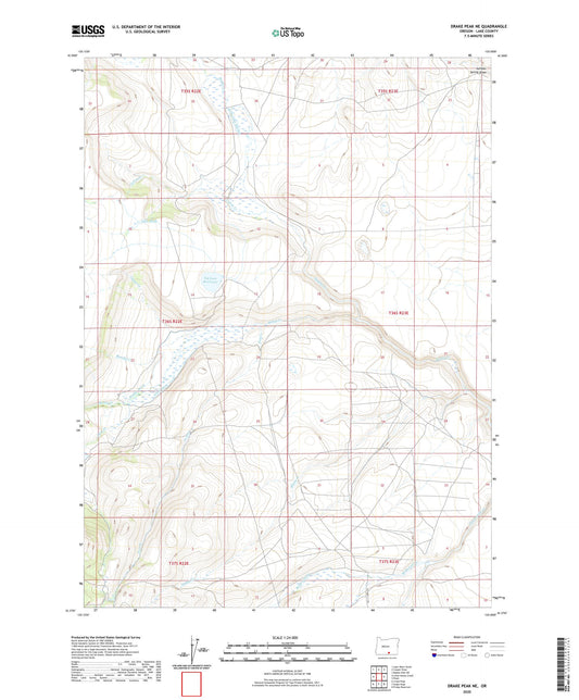 Drake Peak NE Oregon US Topo Map Image