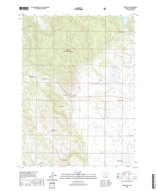 Drews Gap Oregon US Topo Map Image