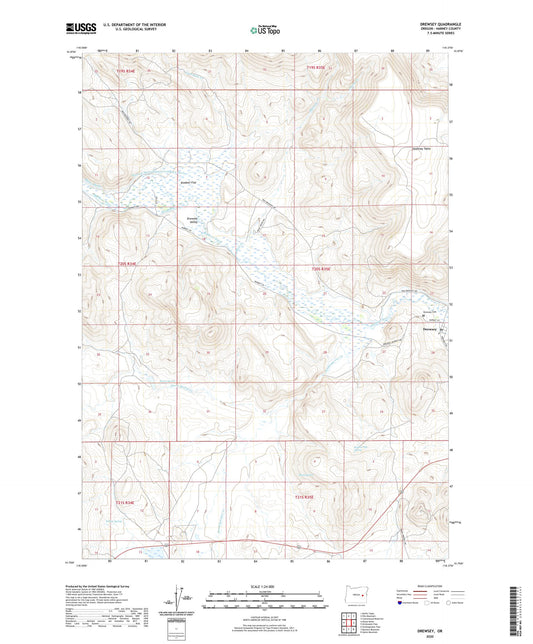 Drewsey Oregon US Topo Map Image