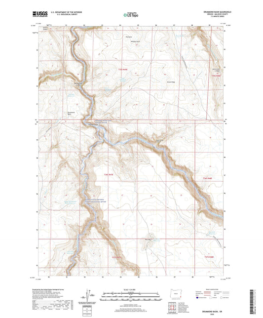 Drummond Basin Oregon US Topo Map Image