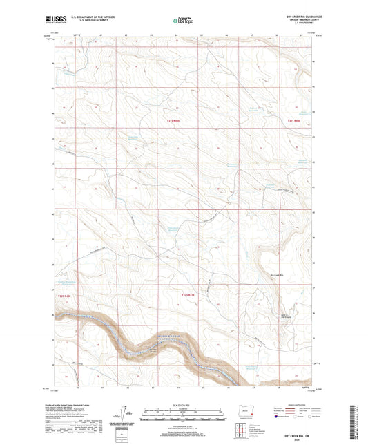Dry Creek Rim Oregon US Topo Map Image