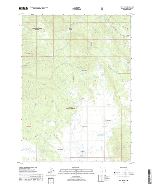 Dry Prairie Oregon US Topo Map Image