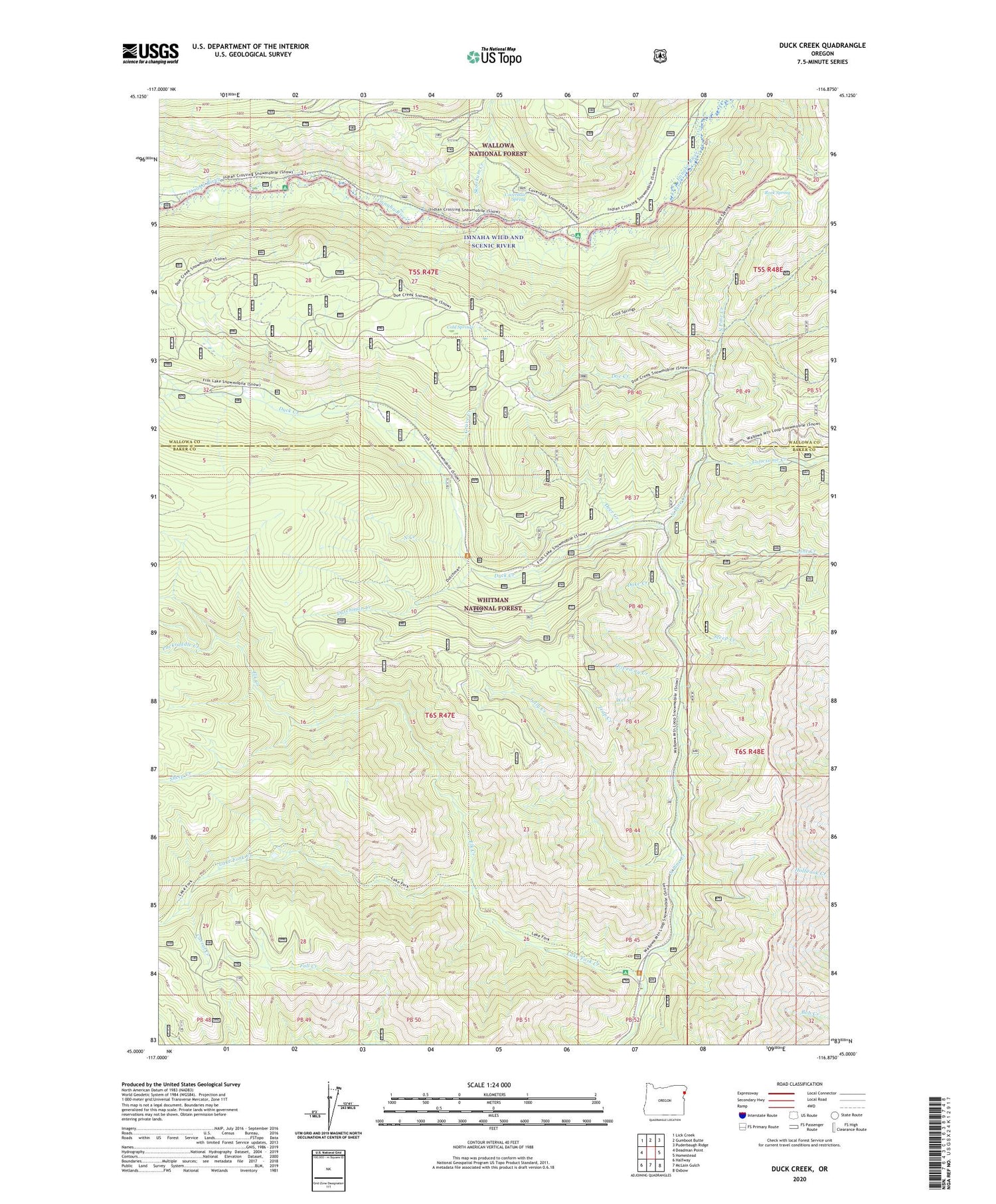 Duck Creek Oregon US Topo Map Image