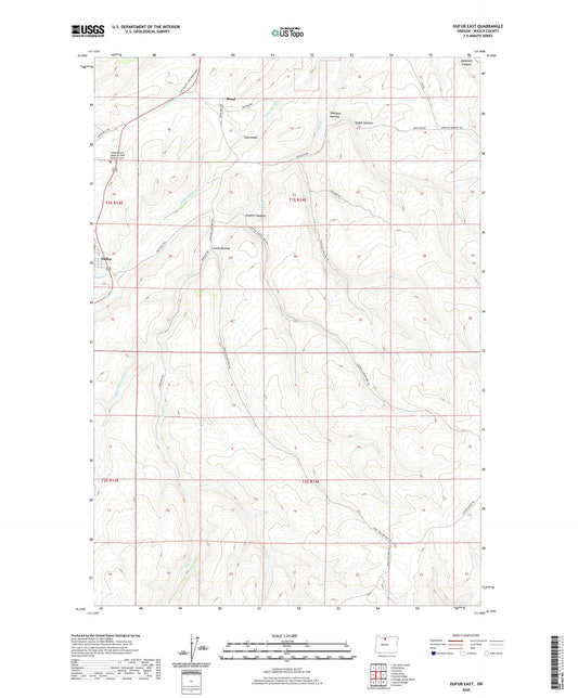 Dufur East Oregon US Topo Map Image