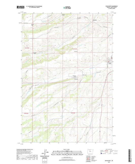 Dufur West Oregon US Topo Map Image