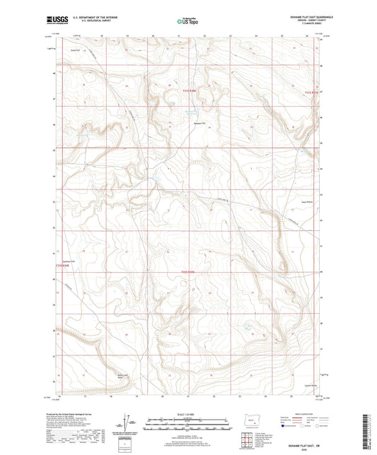 Duhaime Flat East Oregon US Topo Map Image