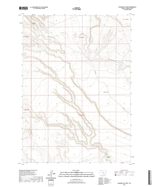 Duhaime Flat West Oregon US Topo Map Image