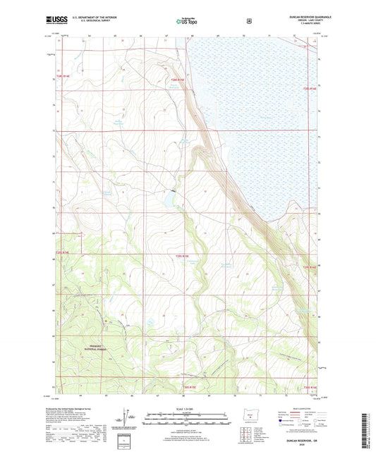 Duncan Reservoir Oregon US Topo Map Image