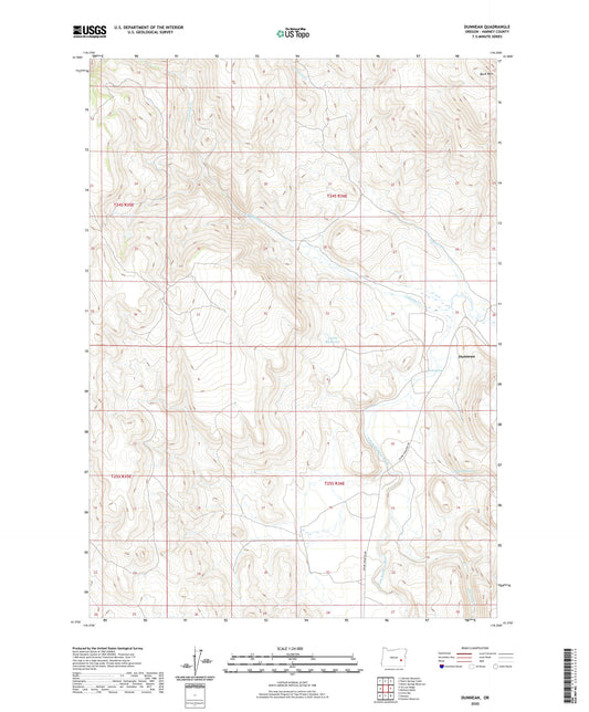 Dunnean Oregon US Topo Map Image