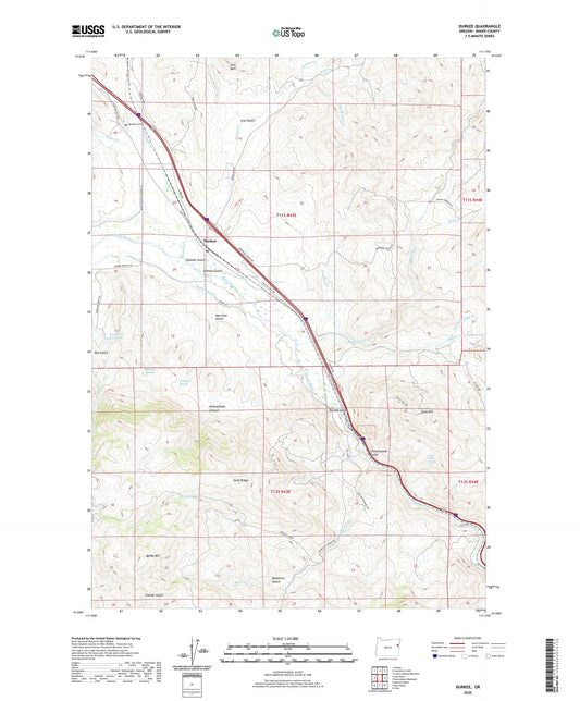 Durkee Oregon US Topo Map Image