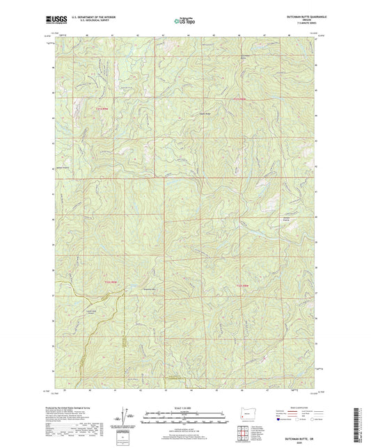 Dutchman Butte Oregon US Topo Map Image