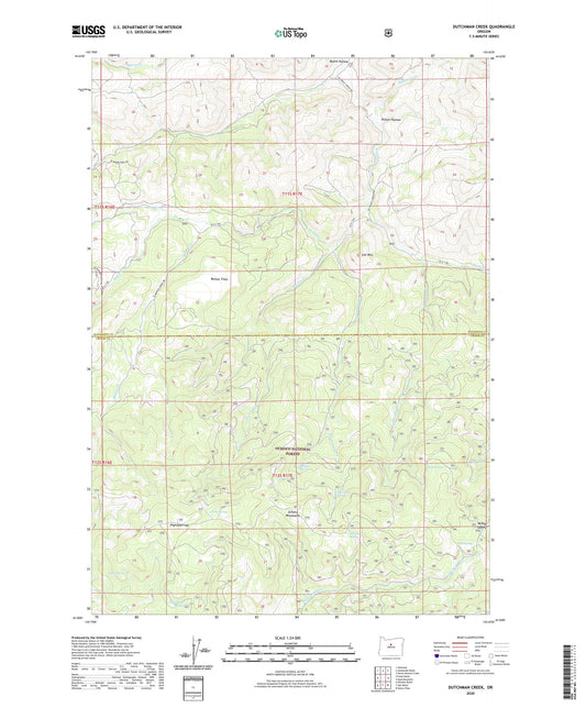 Dutchman Creek Oregon US Topo Map Image