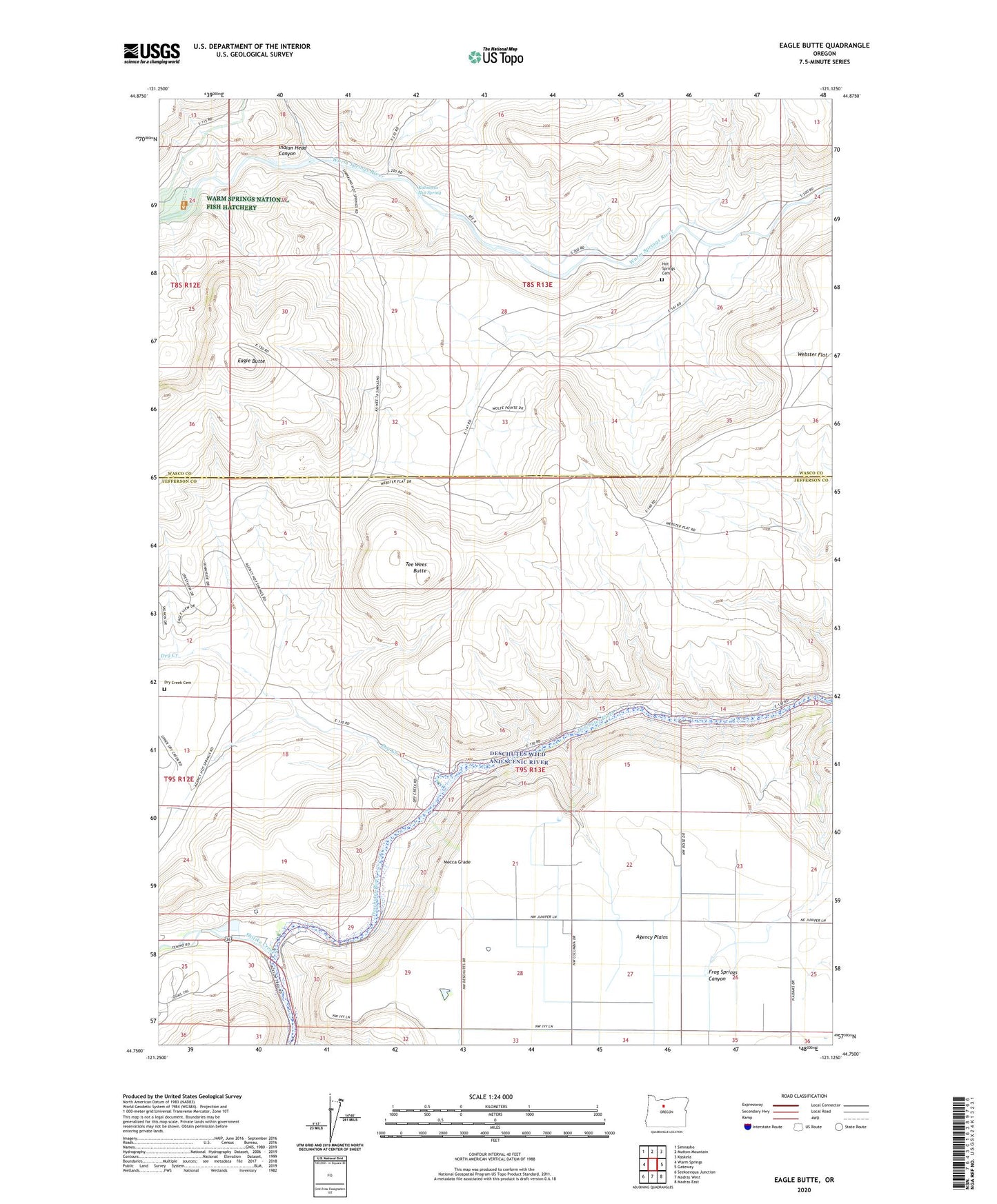 Eagle Butte Oregon US Topo Map Image