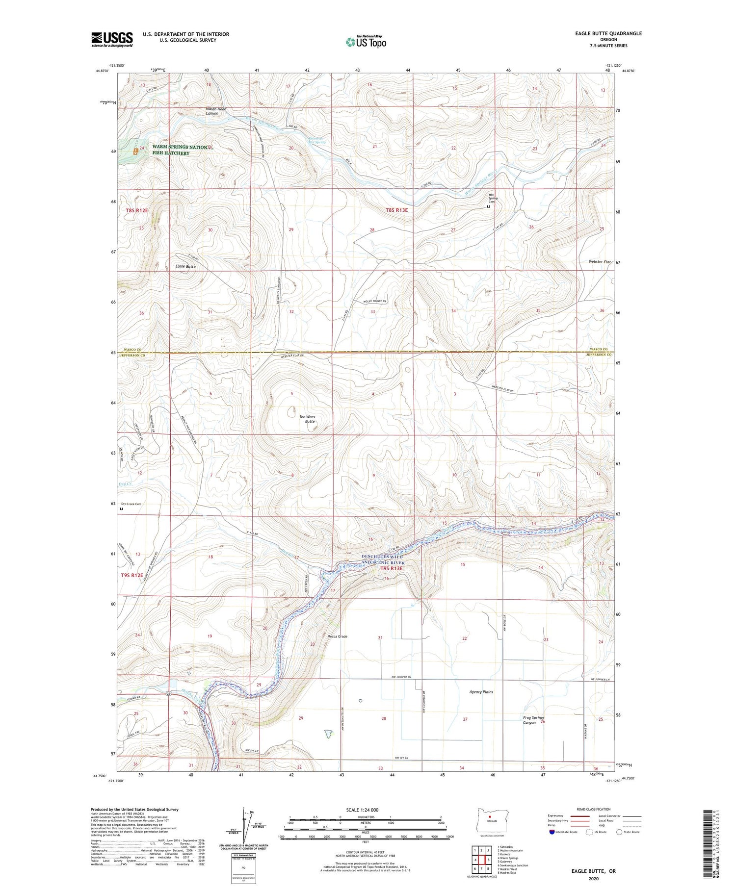 Eagle Butte Oregon US Topo Map Image