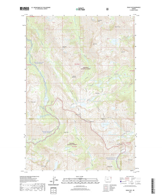 Eagle Cap Oregon US Topo Map Image