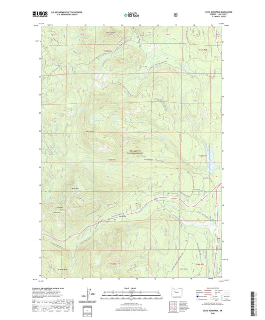 Echo Mountain Oregon US Topo Map Image
