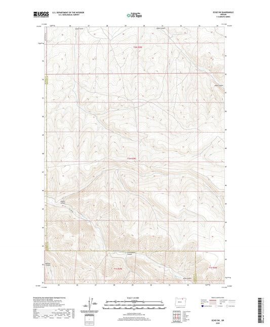 Echo SW Oregon US Topo Map Image