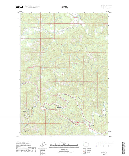 Eddyville Oregon US Topo Map Image