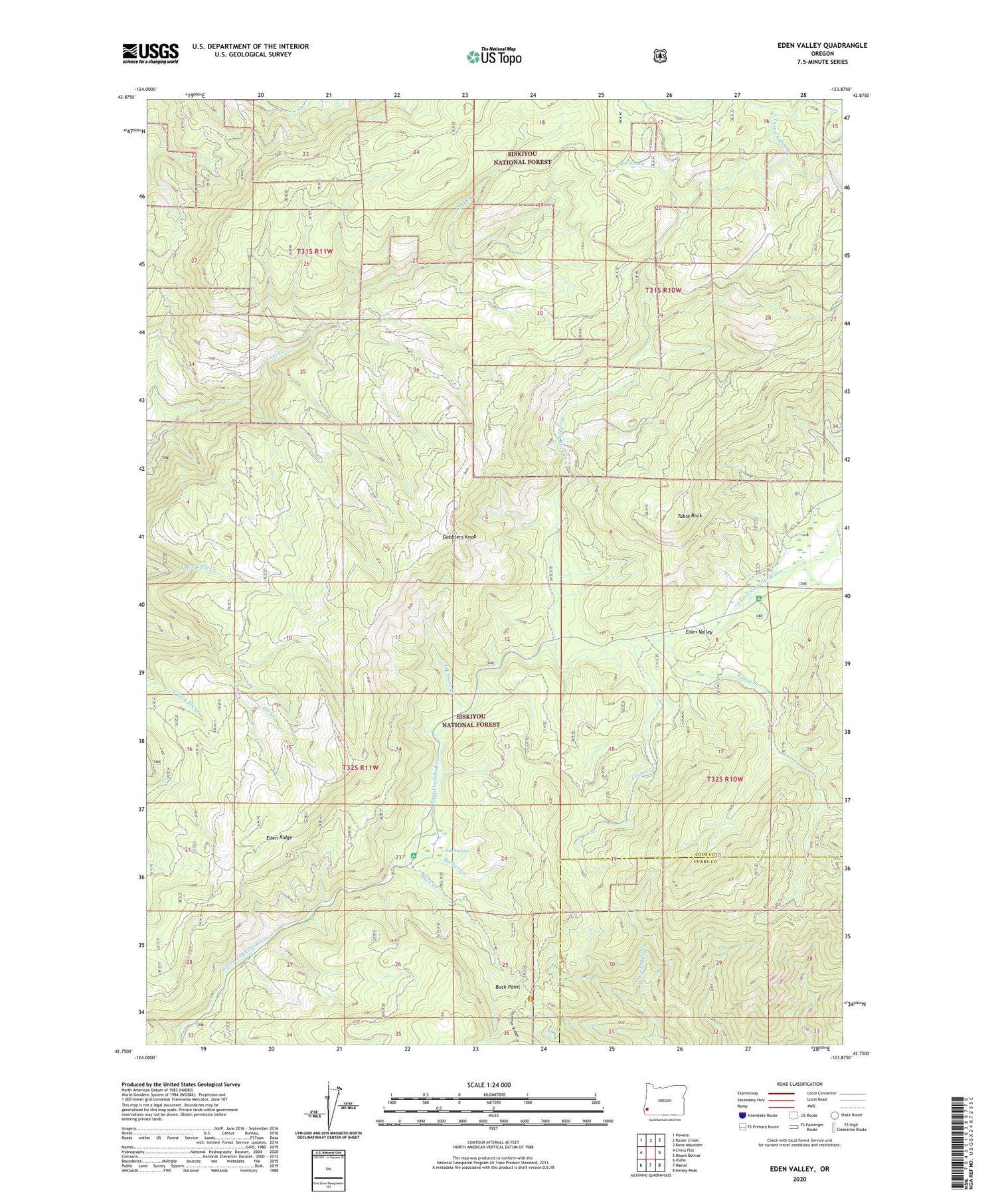 Eden Valley Oregon US Topo Map Image
