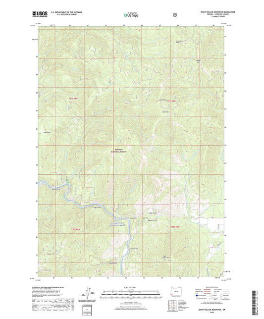 Eight Dollar Mountain Oregon US Topo Map Image