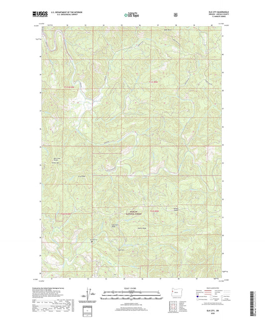 Elk City Oregon US Topo Map Image