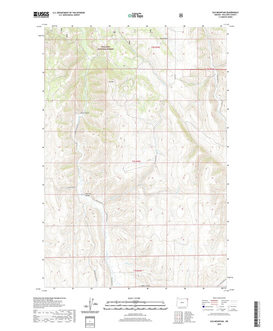 Elk Mountain Oregon US Topo Map Image