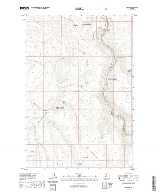 Emerson Oregon US Topo Map Image