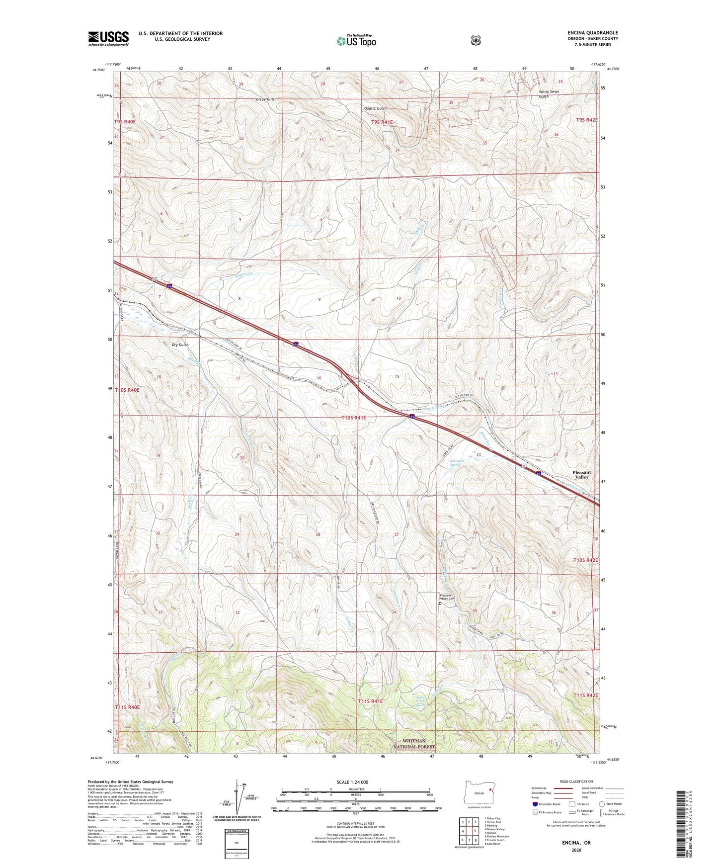 Encina Oregon US Topo Map Image