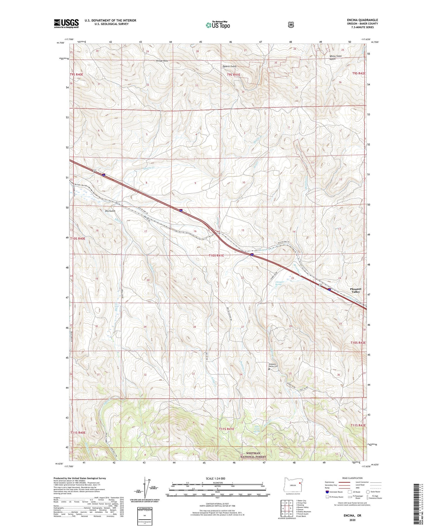 Encina Oregon US Topo Map Image